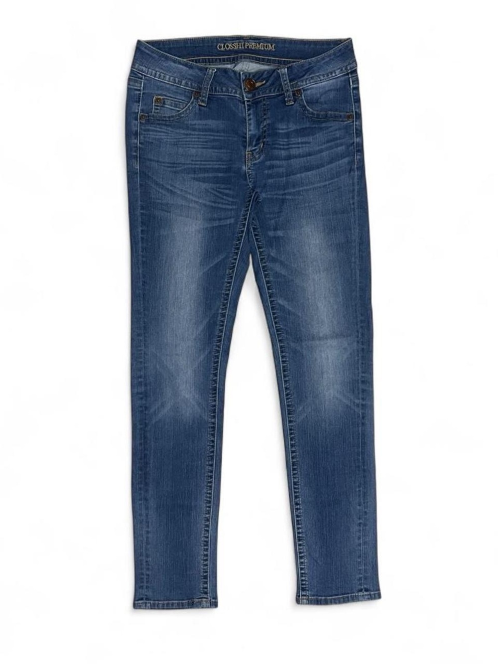 Slim Stretch Denim Jeans in Medium Blue